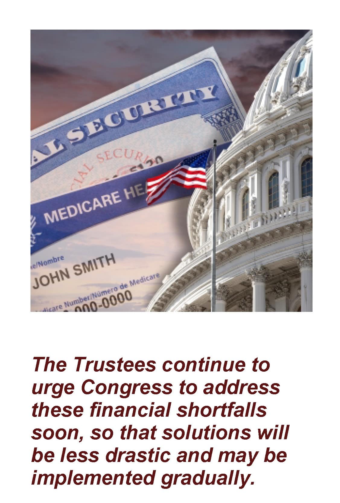 A Social Security and Medicare application as a background for the US capital building.